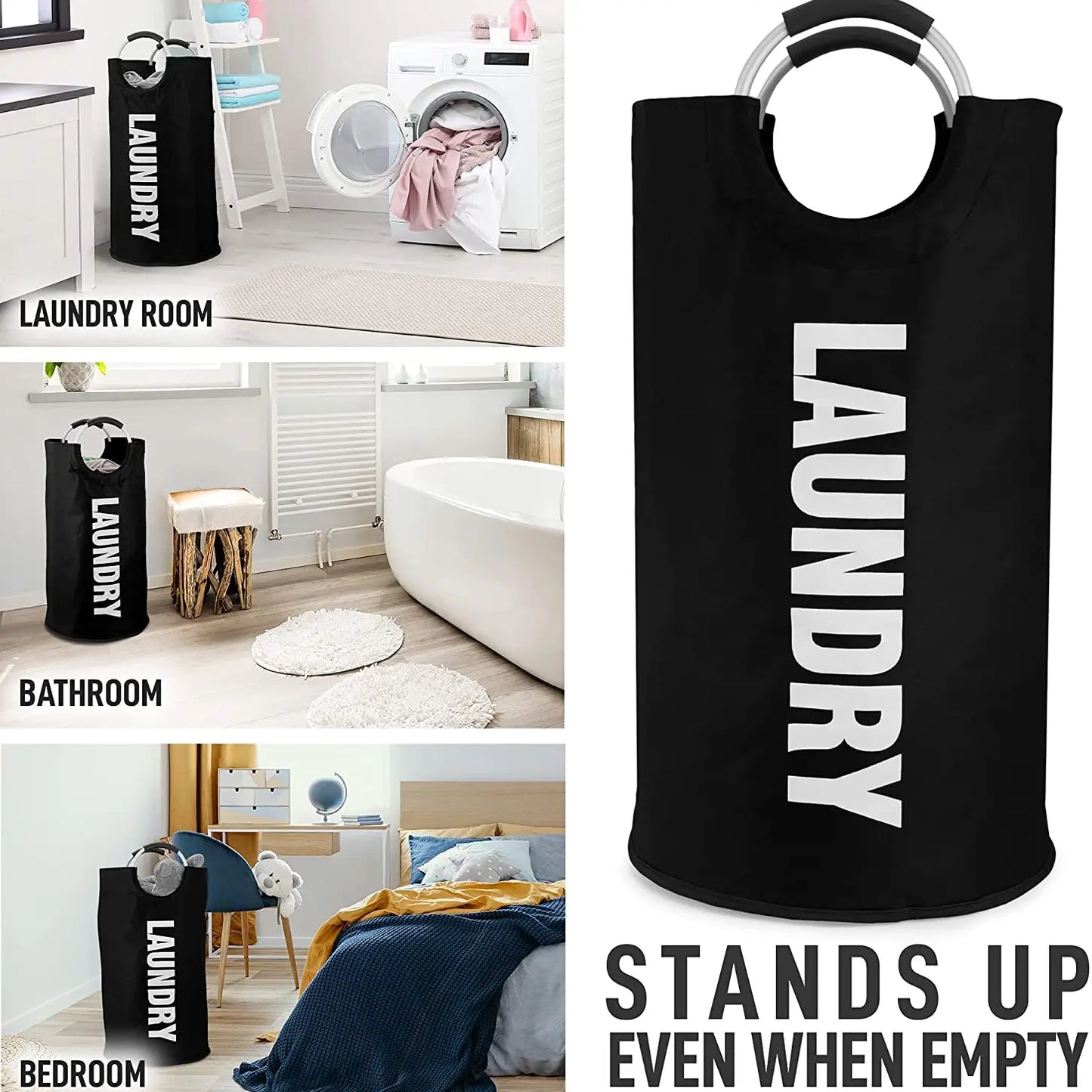 82L Large Heavy Duty Collapsible Laundry Basket
