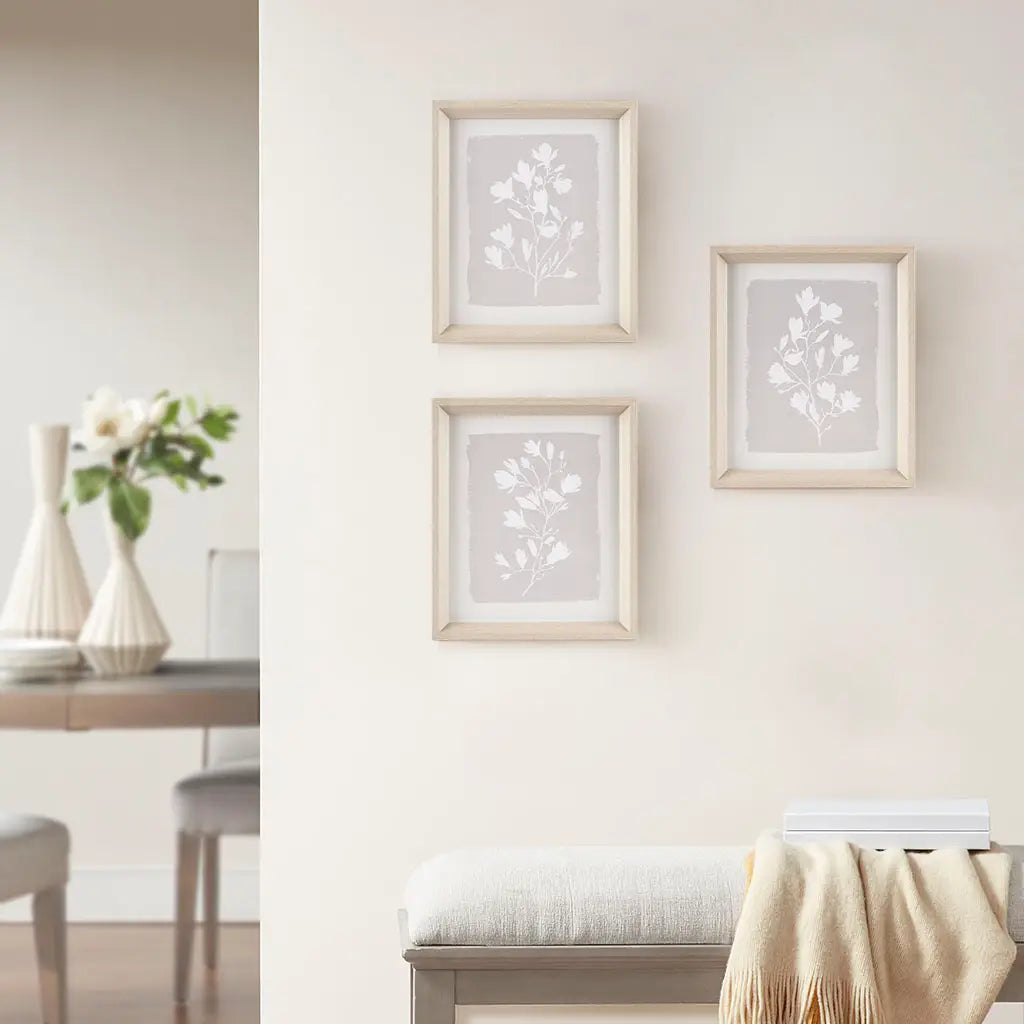 Farmhouse White Floral Framed Wall Art