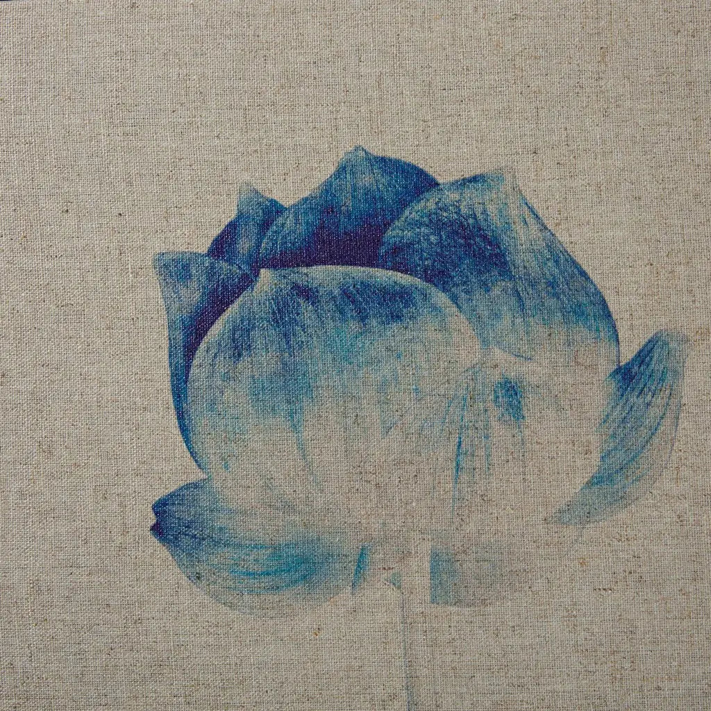 Blue Botanical Linen Canvas 3-Piece Wall