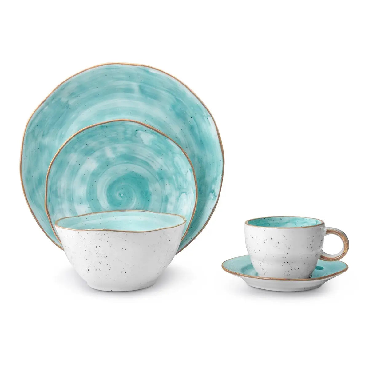 Cabana Turquoise Dinnerware- 20 Pieces