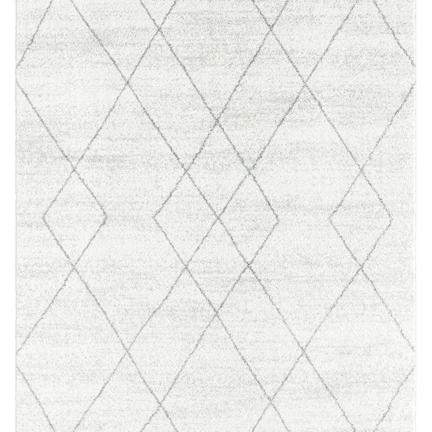 Naroa Grey and Ivory Diamond Tribal Rug - 9' x 12'