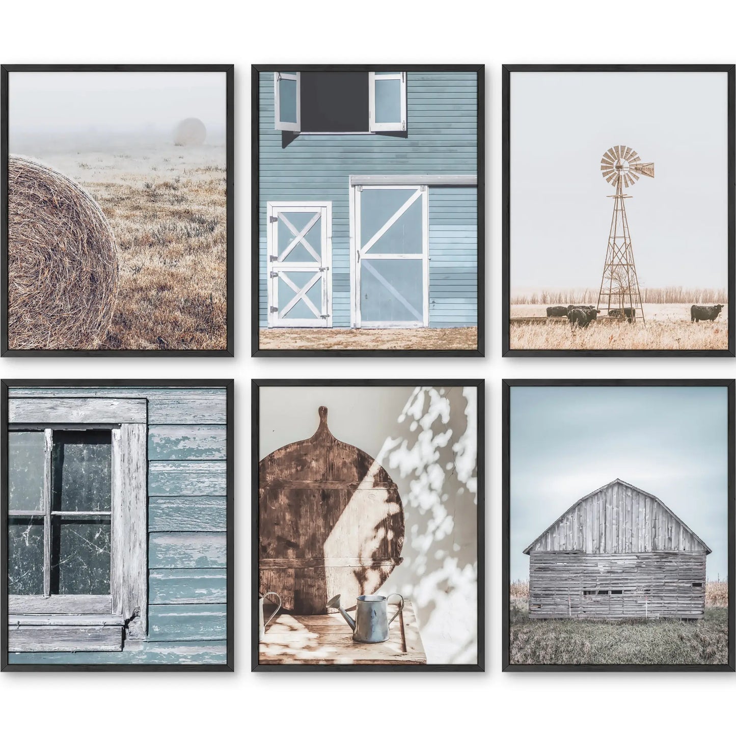 Unframed Blue Farmhouse Set 11x14