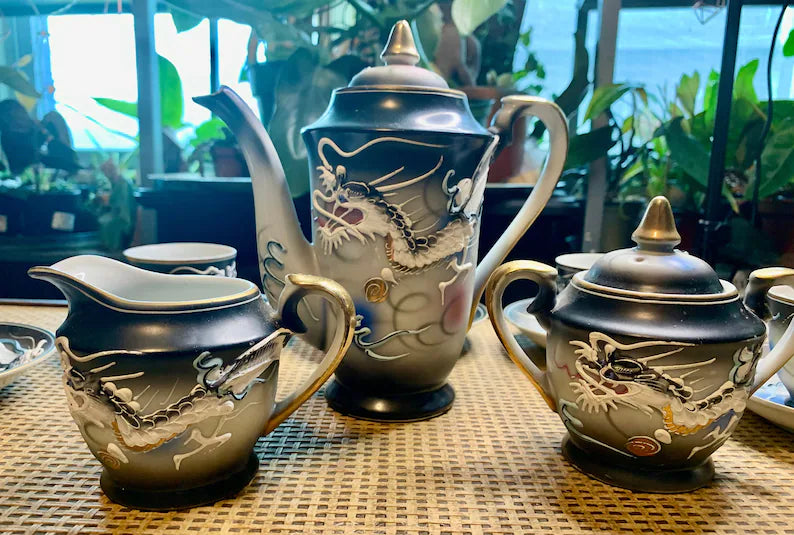 Dragonware Vintage Tea Set - Japanese Dragon Tea Set