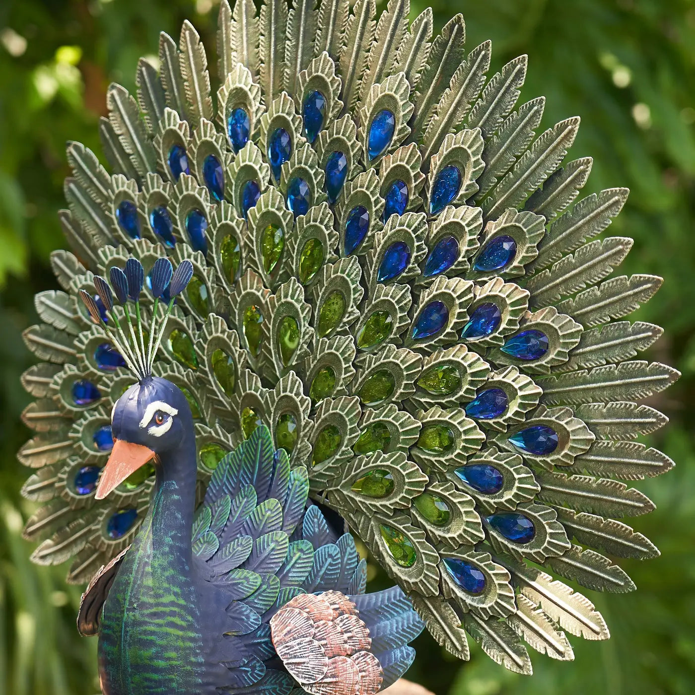 Elegant Iron Peacock W/Acrylic Jewel Detail in 3 Asst Styles