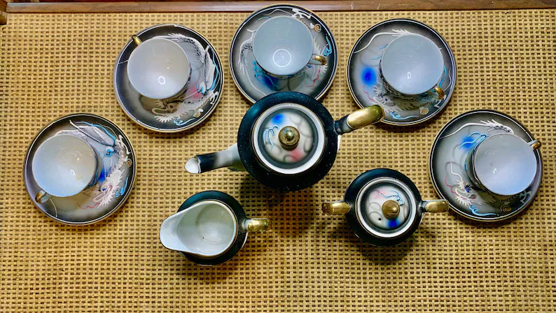 Dragonware Vintage Tea Set - Japanese Dragon Tea Set