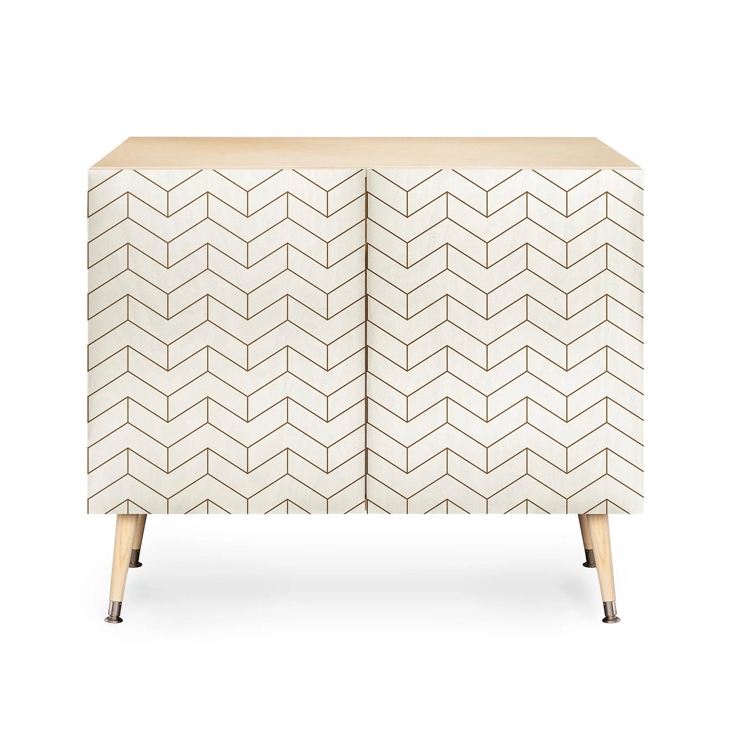 Simple Linear Geometry Cream Credenza