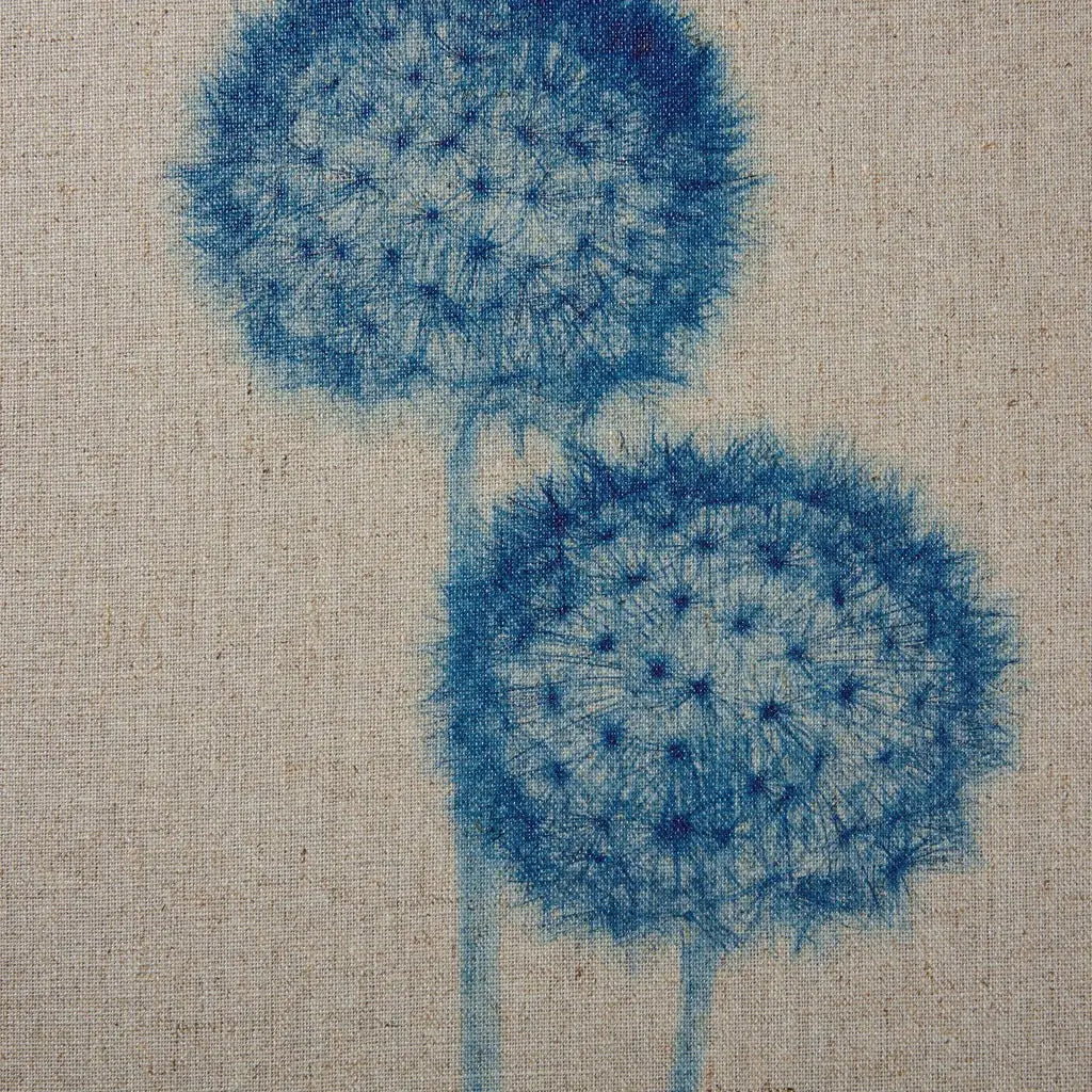 Blue Botanical Linen Canvas 3-Piece Wall