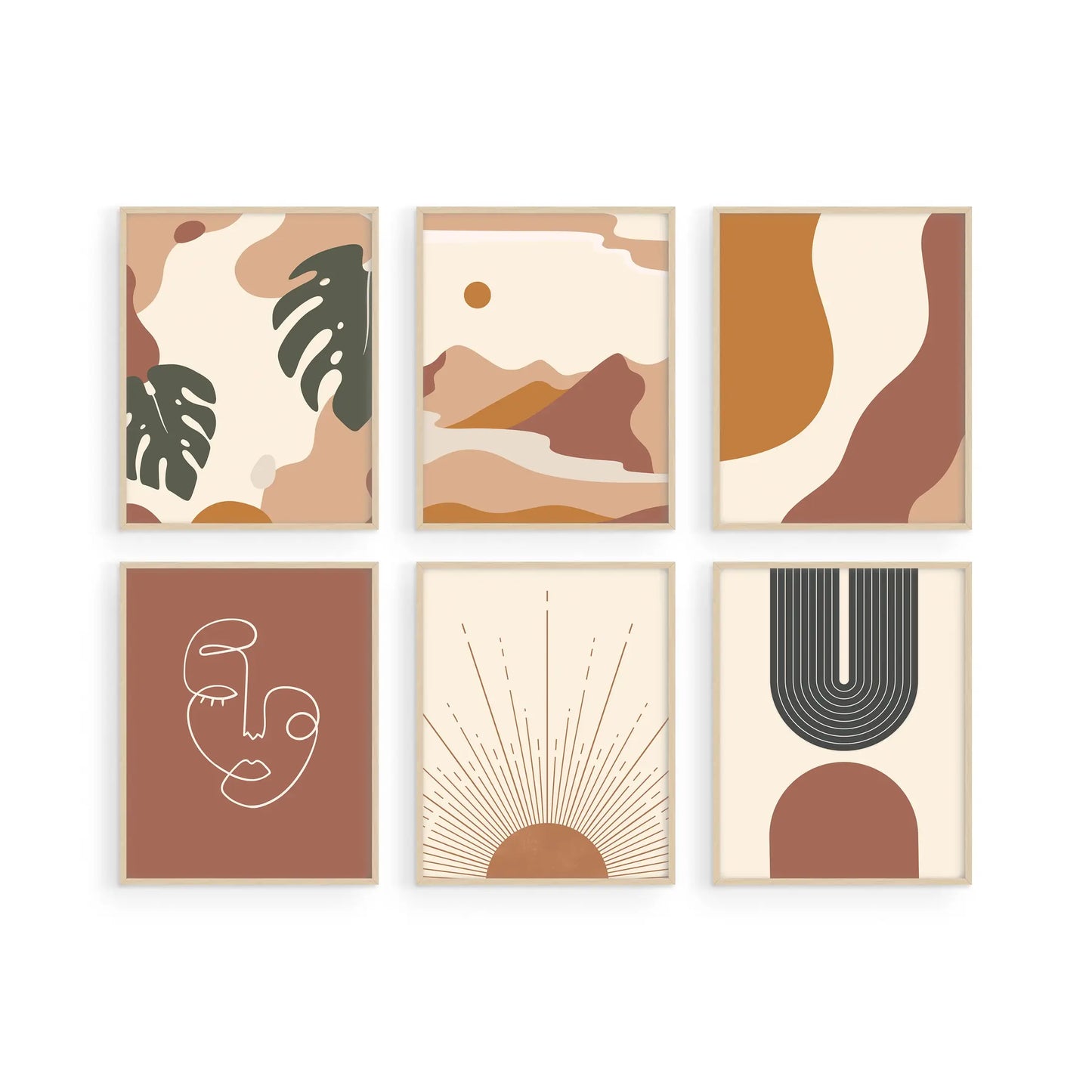 Unframed Terracotta Boho Set 11x14
