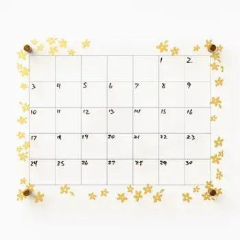 Gold Floral Dry Erase