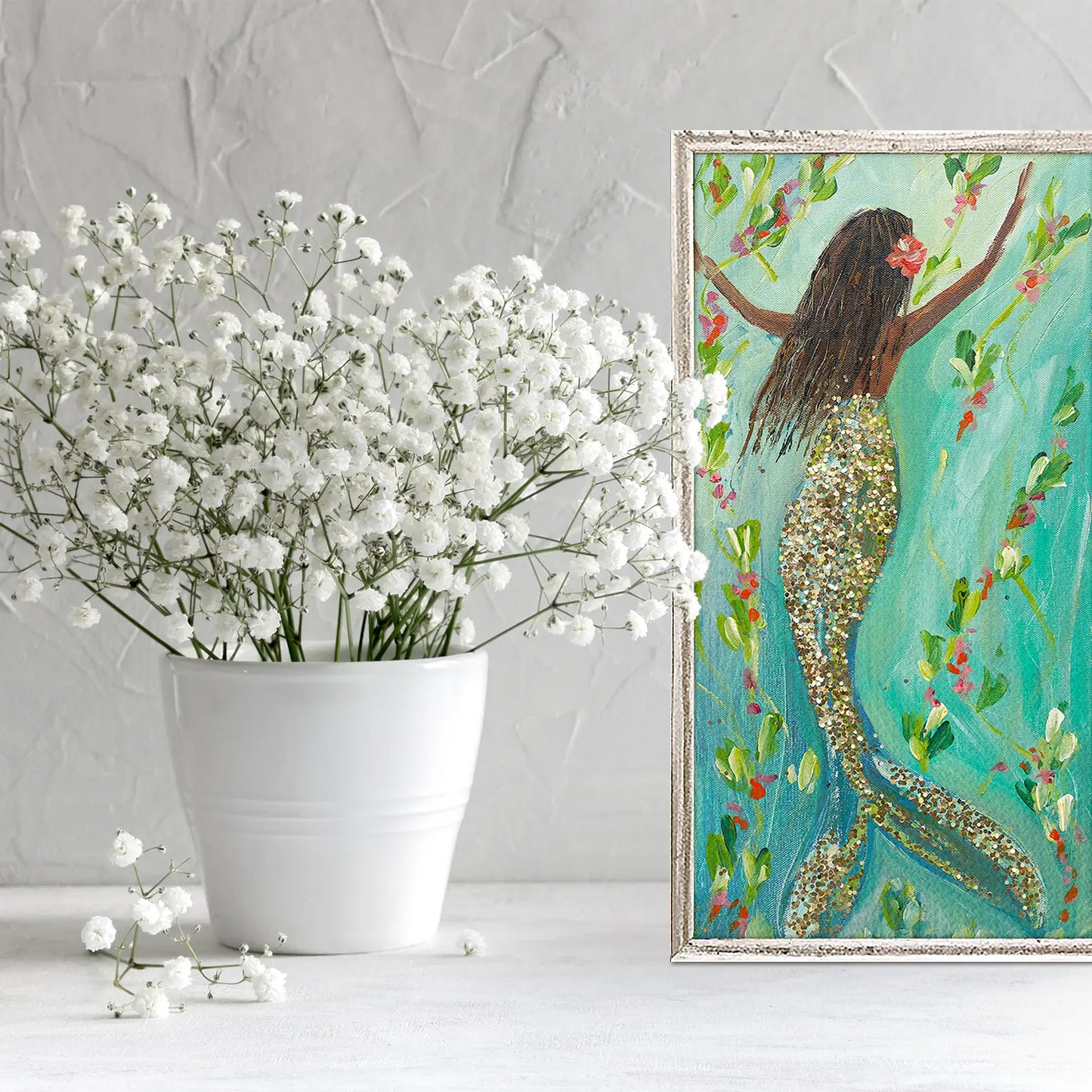 Mermaid Soul By Brenda Bush Mini Framed Canvas