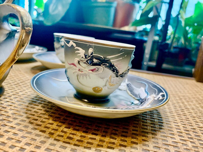 Dragonware Vintage Tea Set - Japanese Dragon Tea Set