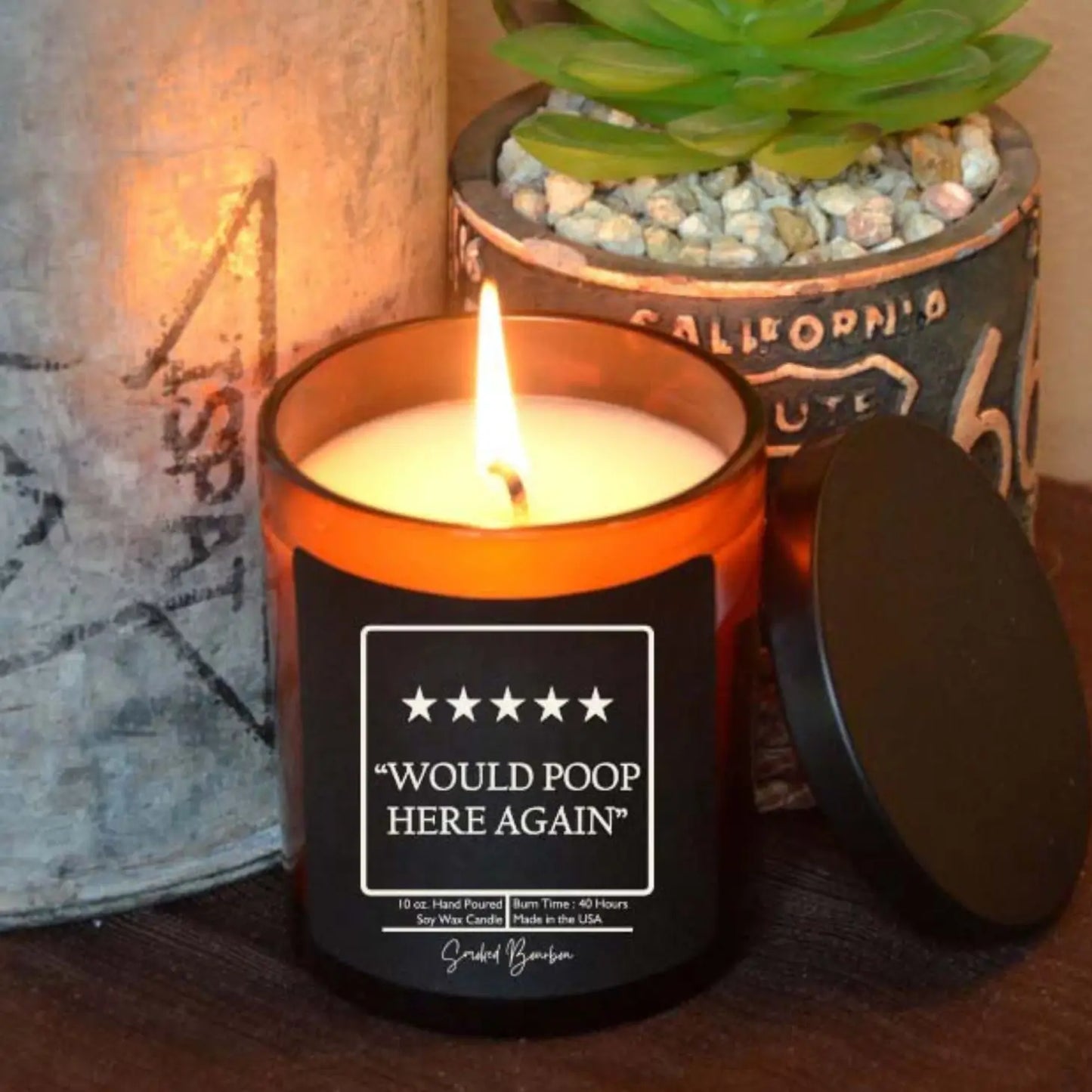 5 Star Funny Bathroom Candle - Pick Scent - Soy Wax Candles