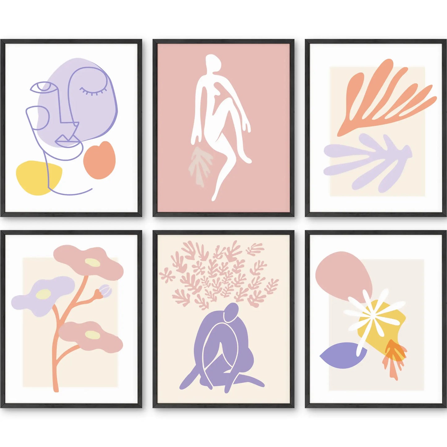 Unframed Lavender Abstract Set Set 11x14