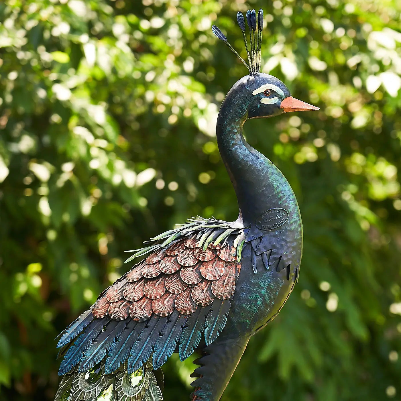 Elegant Iron Peacock W/Acrylic Jewel Detail in 3 Asst Styles