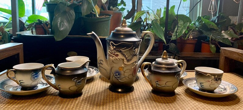 Dragonware Vintage Tea Set - Japanese Dragon Tea Set