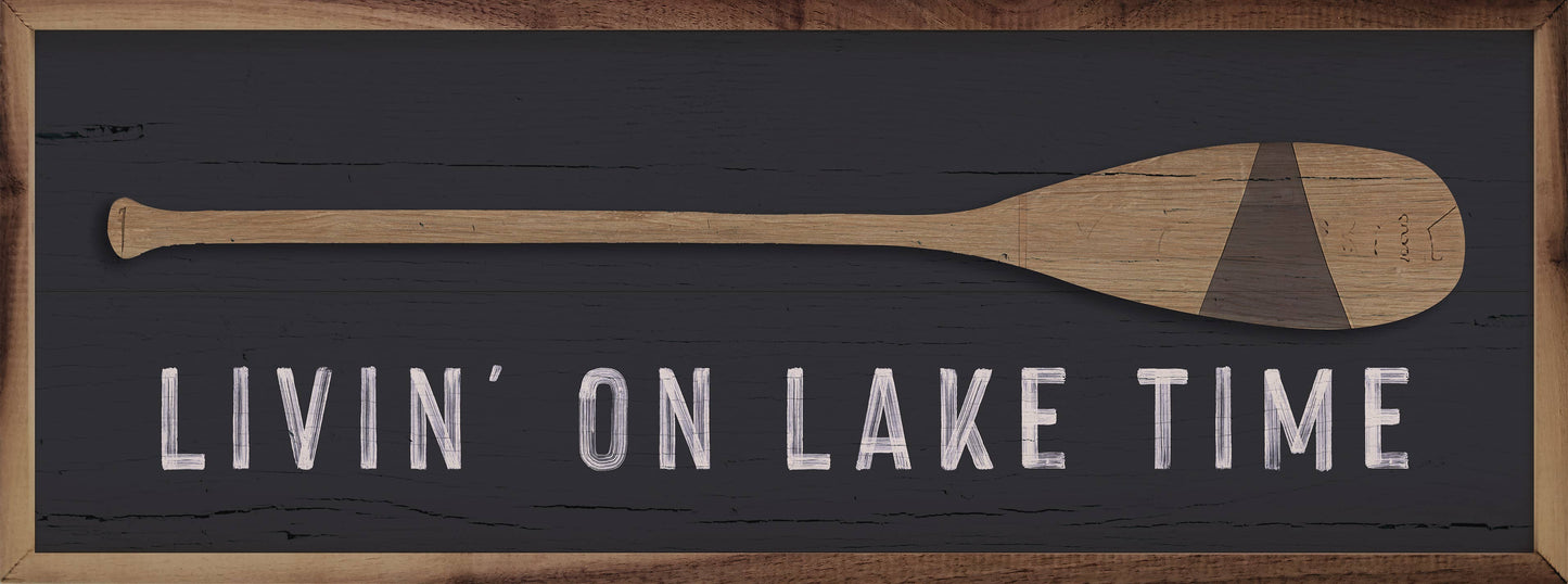 Livin On Lake Time Oar Gray