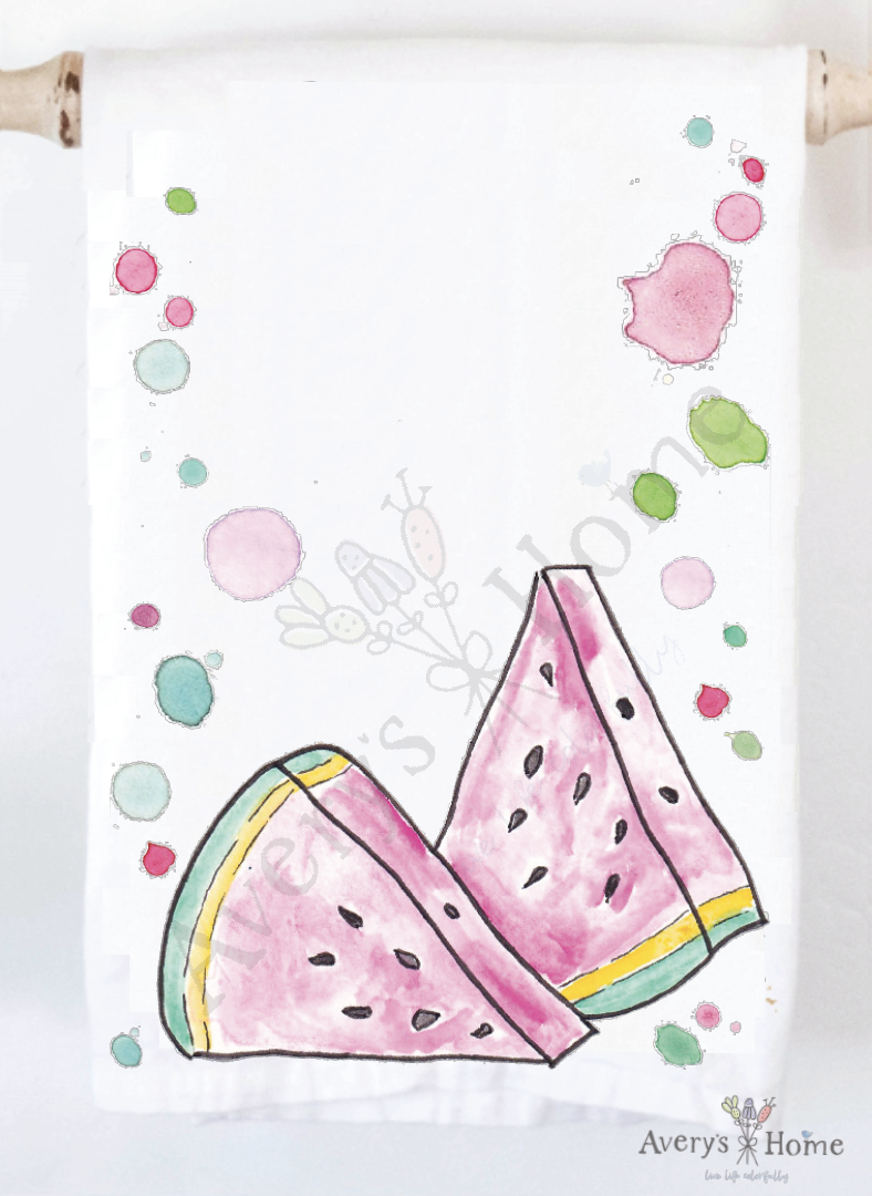 Watermelon Fruit Summer Customizable Kitchen Towel