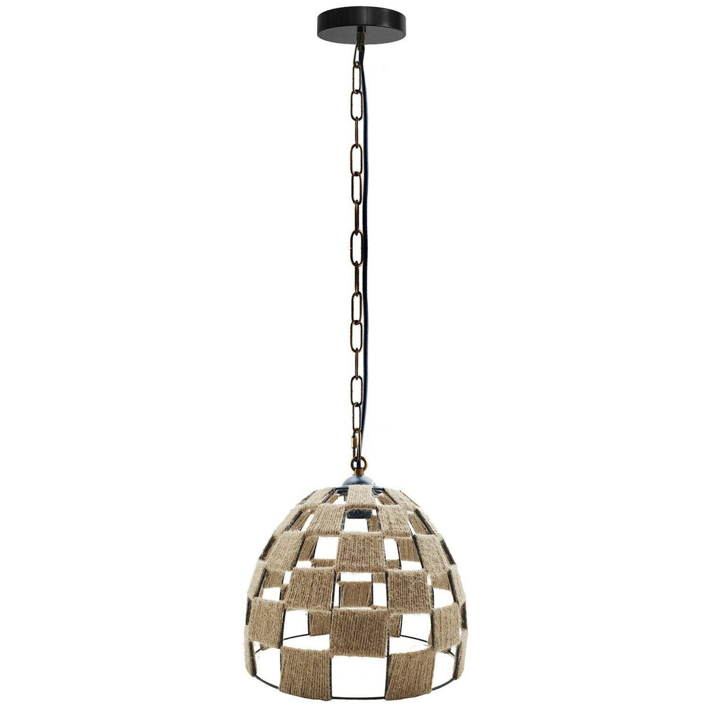 Dome Shape Ceiling Pendant Light Hemp Rope Hanging Light E27