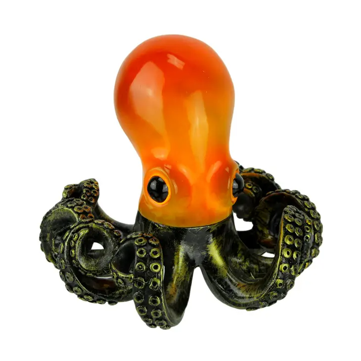 Bronzed Resin & Amber Octopus Coastal Accent Lamp/Nightlight