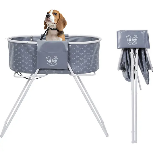 Foldable Dog Bath, Portable Elevated Pet Wash Tub