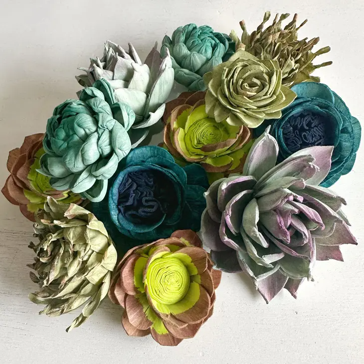 Hand Painted Succulent (Sola Wood Flowers) - Set of 12