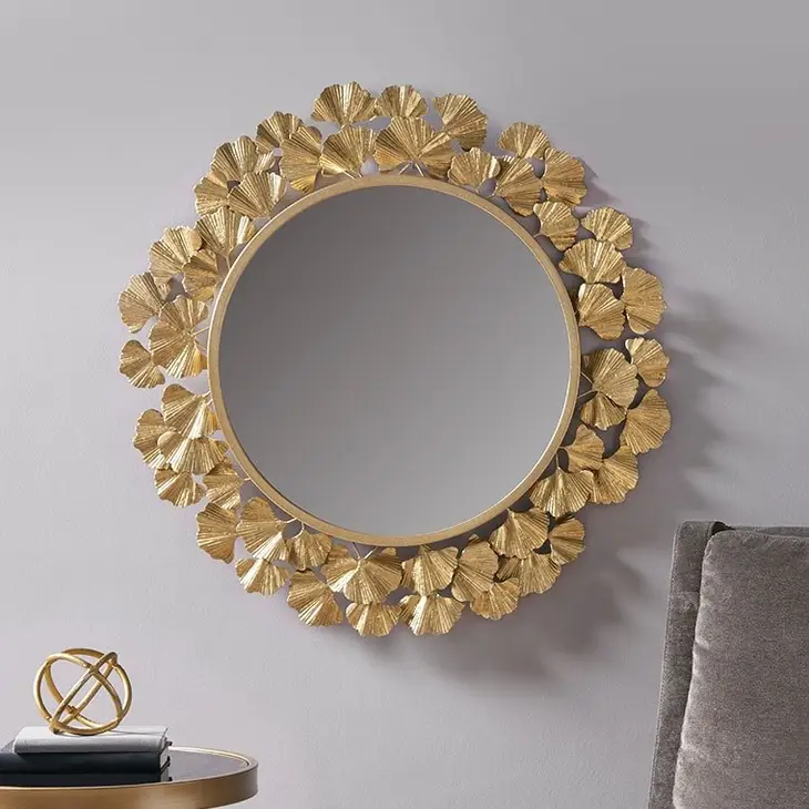 Gold Foil Ginkgo Leaf Decor Mirror