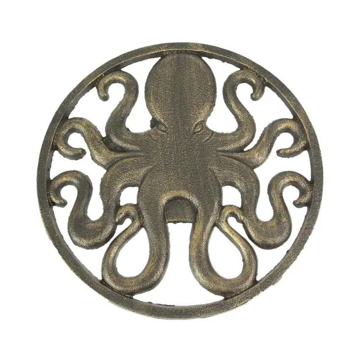Cast Iron Wall Decoration Bronze Finish - Octopus