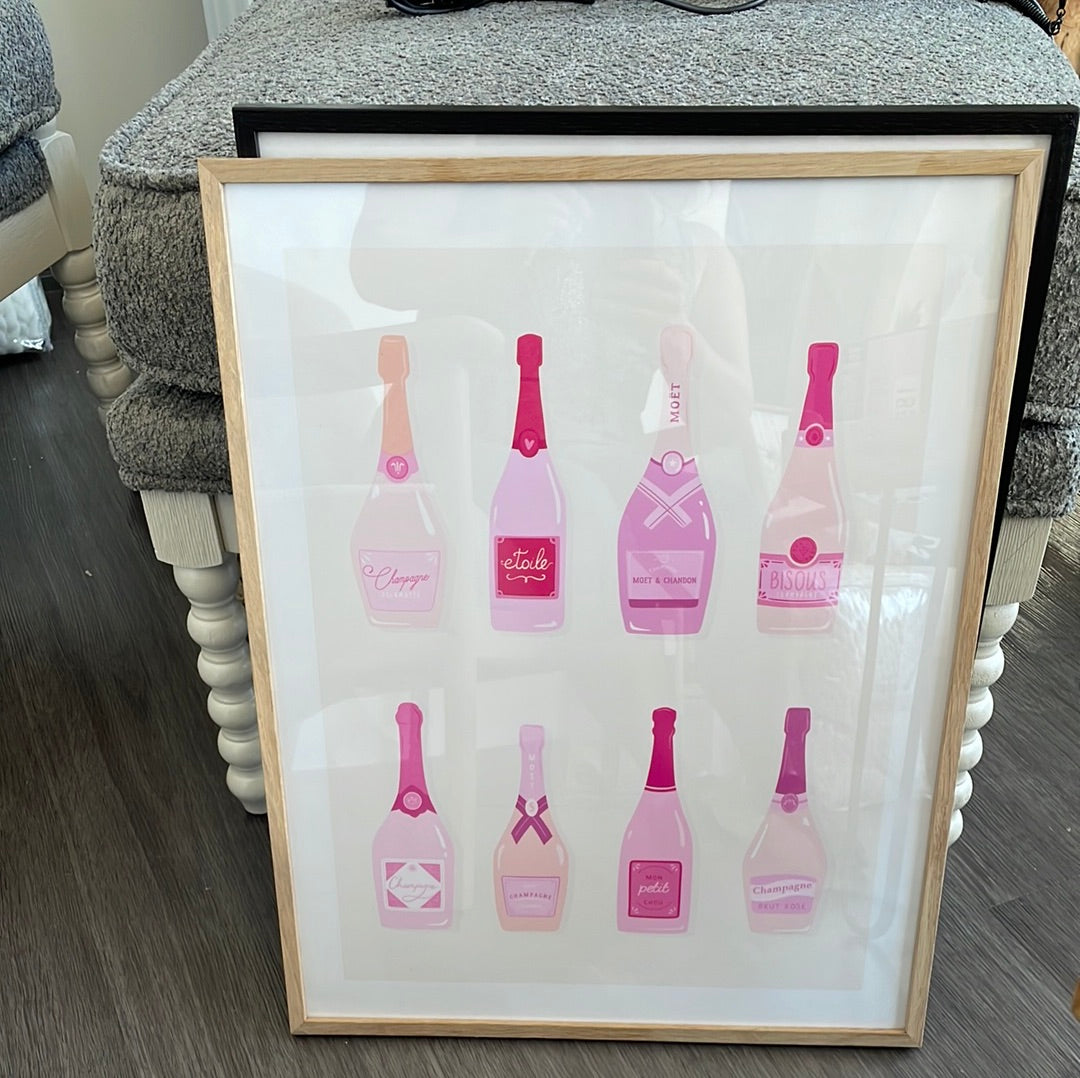 Boho Framed Eight Champagnes Art Print