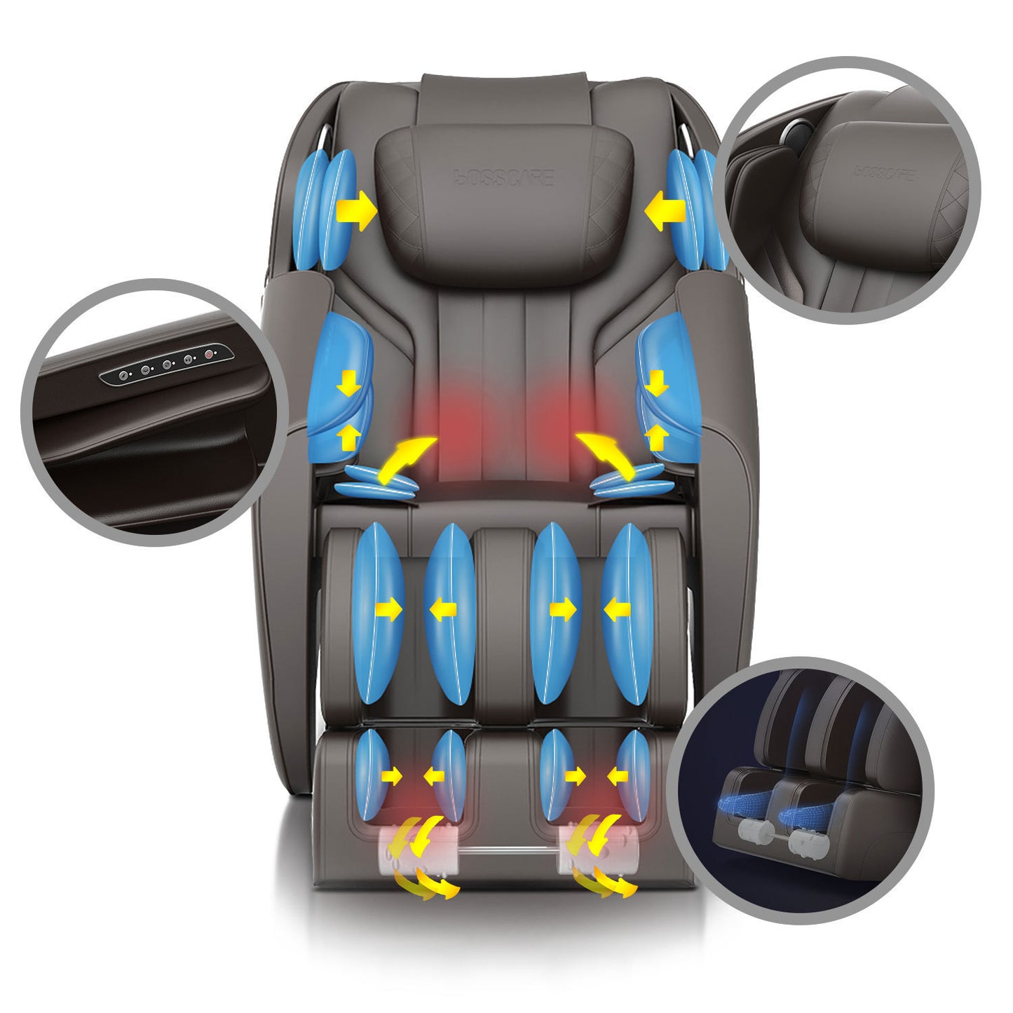 BOSSCARE Massage Chair Recliner with Zero Gravity Airbag Mas