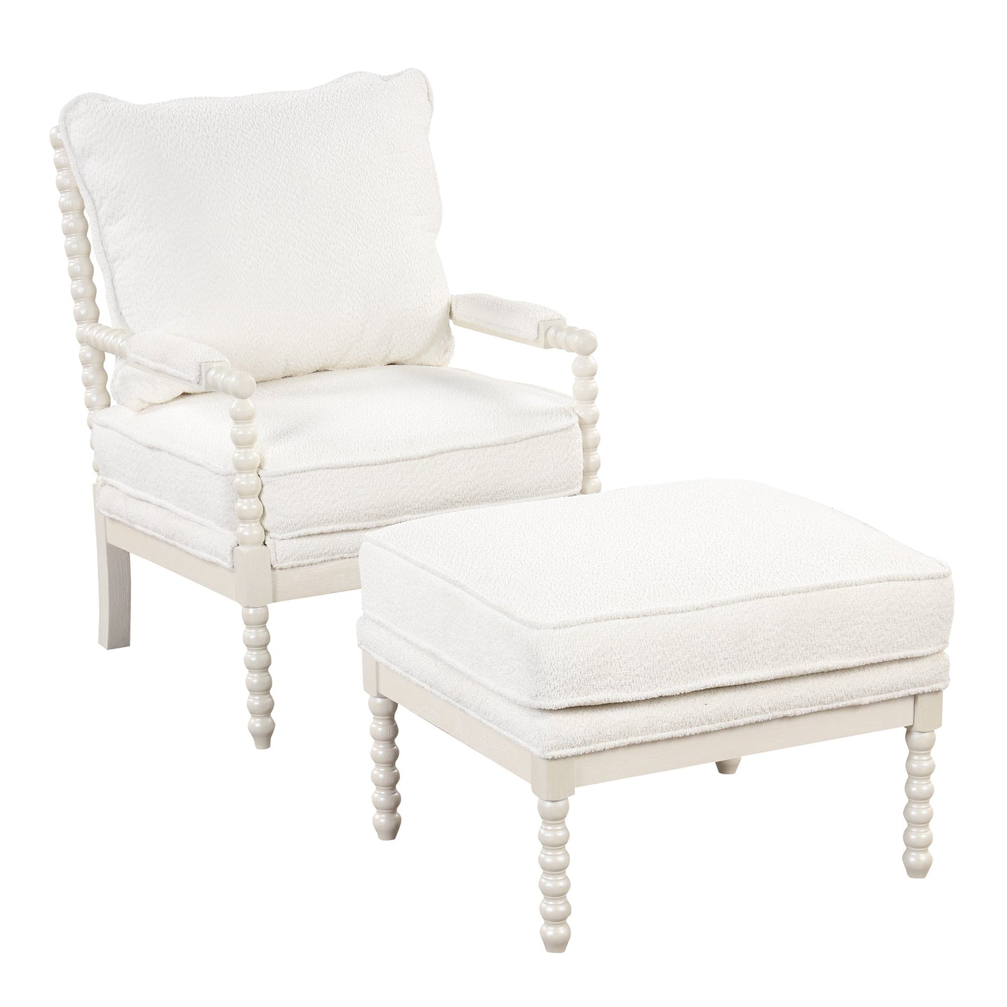 Bungalow Rose Upholstered Armchair- White