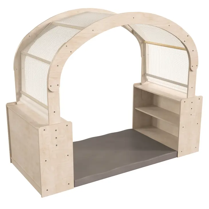 Bright Beginnings Wooden Reading Nook with Shelves & Canopy