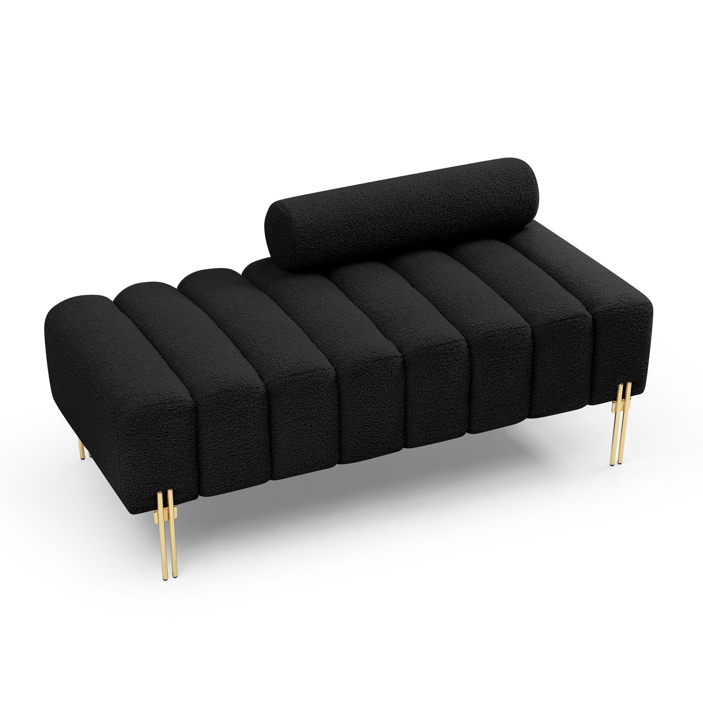 Shelly Sherpa 53.2 Width Modern End of Bed Bench- Black