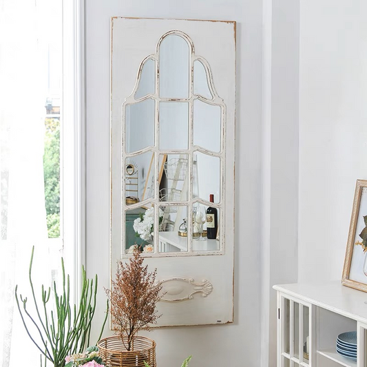 Window Style Wood Mirror