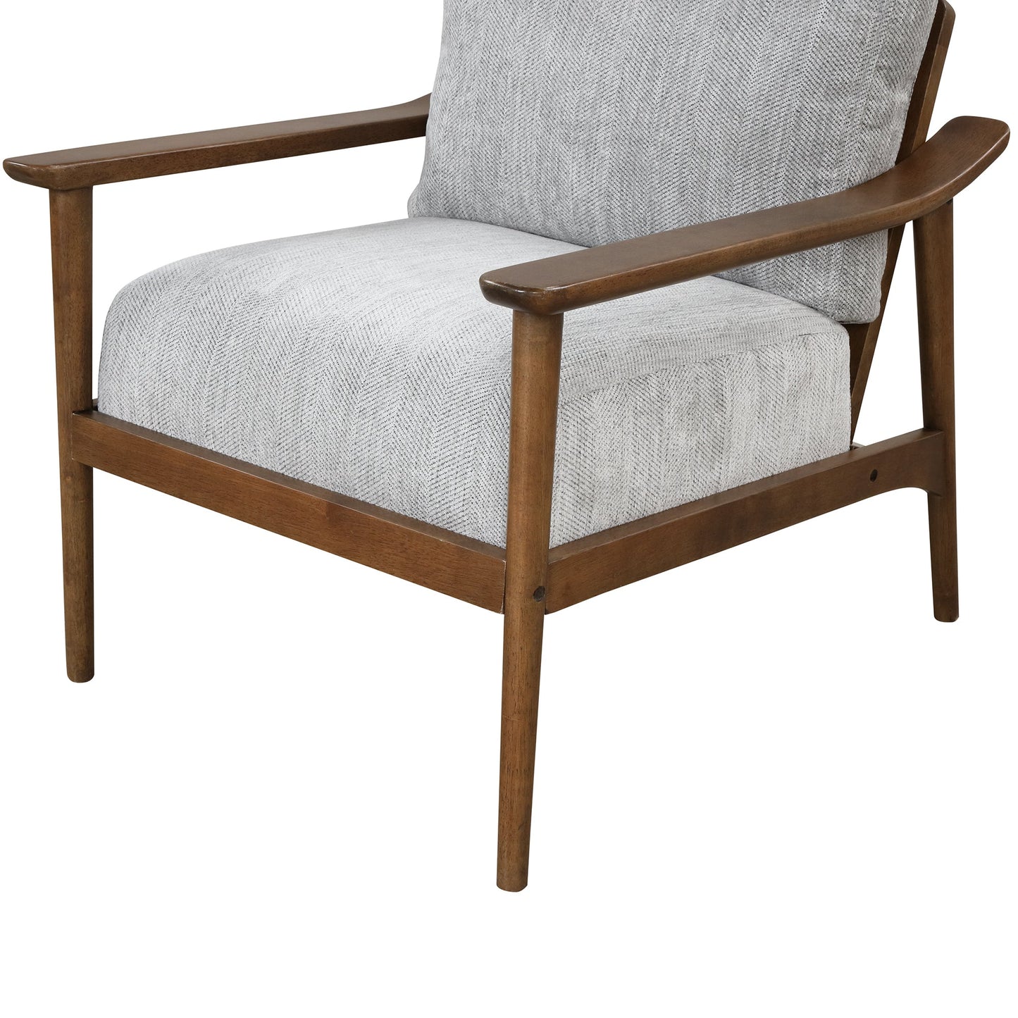 Linen Upholsterd Accent Chair Arm Chair Set of 1 with Vertical Slatted Back