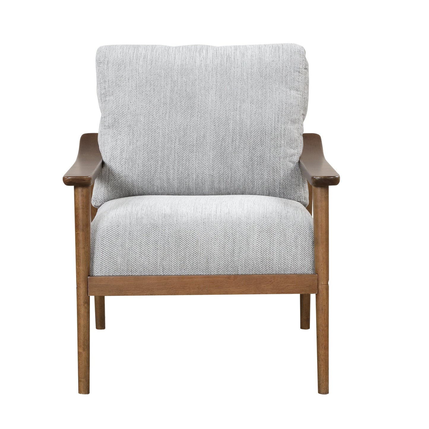 Linen Upholsterd Accent Chair Arm Chair Set of 1 with Vertical Slatted Back