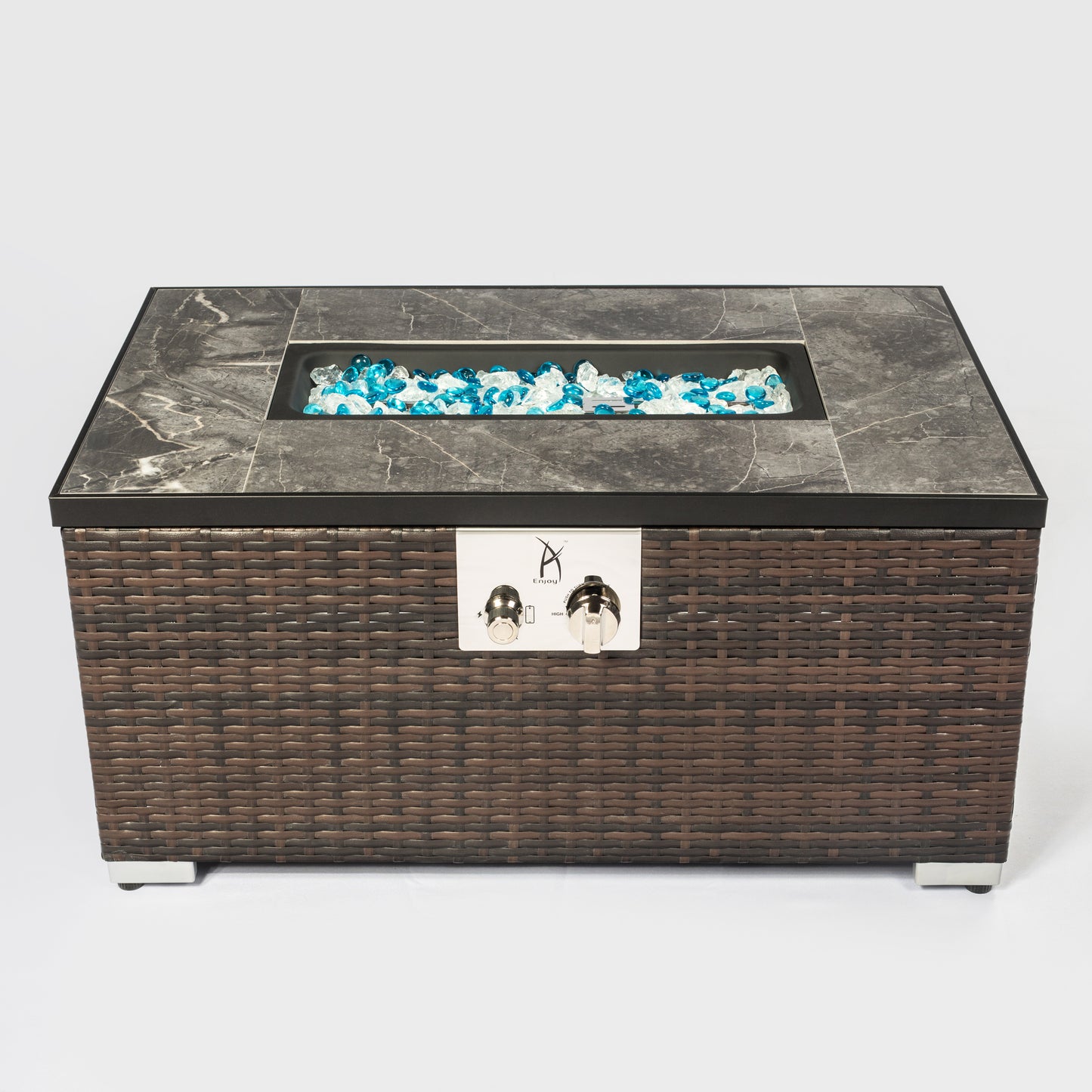 Outdoor Rectangle Propane Fire Pit Table