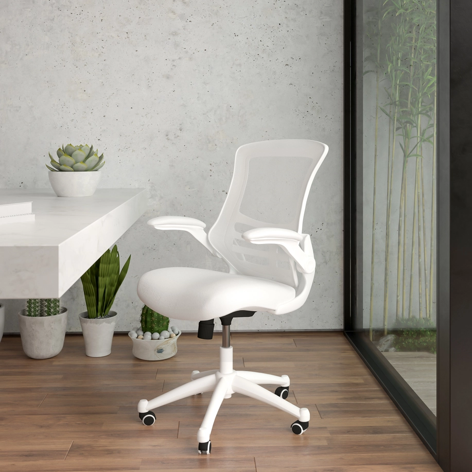 Mid-Back White Mesh Ergonomic Task Desk Chair