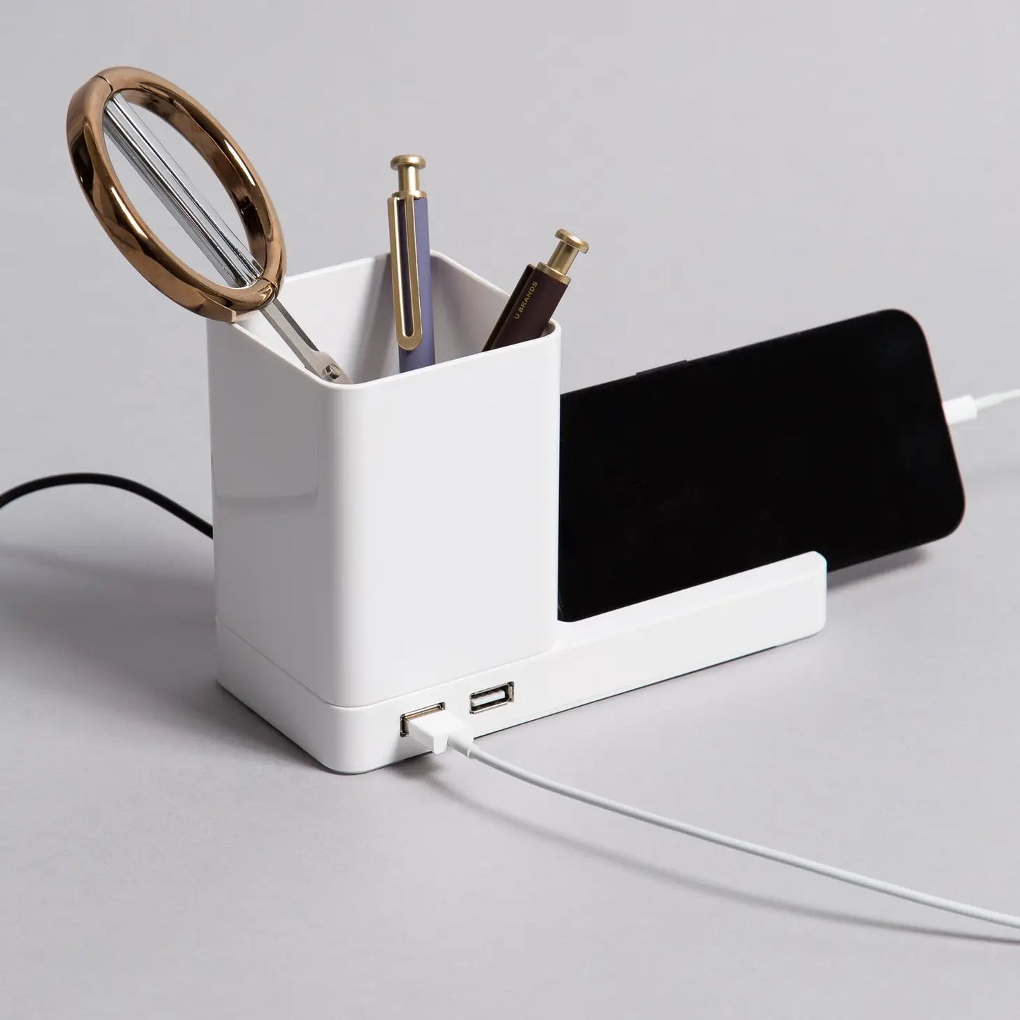 Mod Cup Organizer with Usb Charging - White