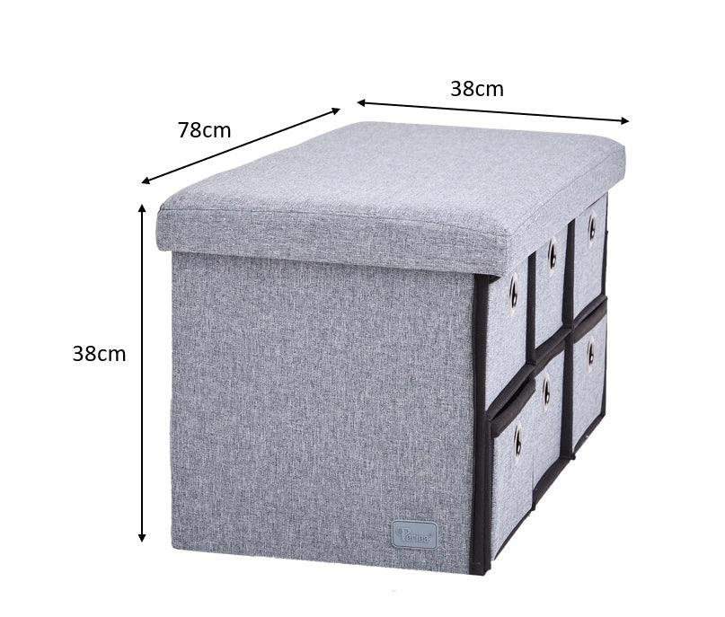4 Drawer Periea Collapsible Storage Ottoman with Drawers