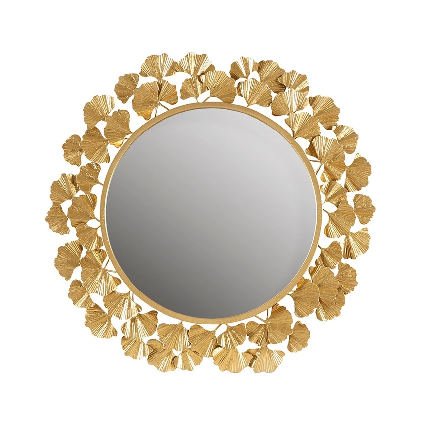 Gold Foil Ginkgo Leaf Decor Mirror