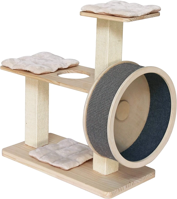 Spin Kitty Cat Tree with Built-in Wheel