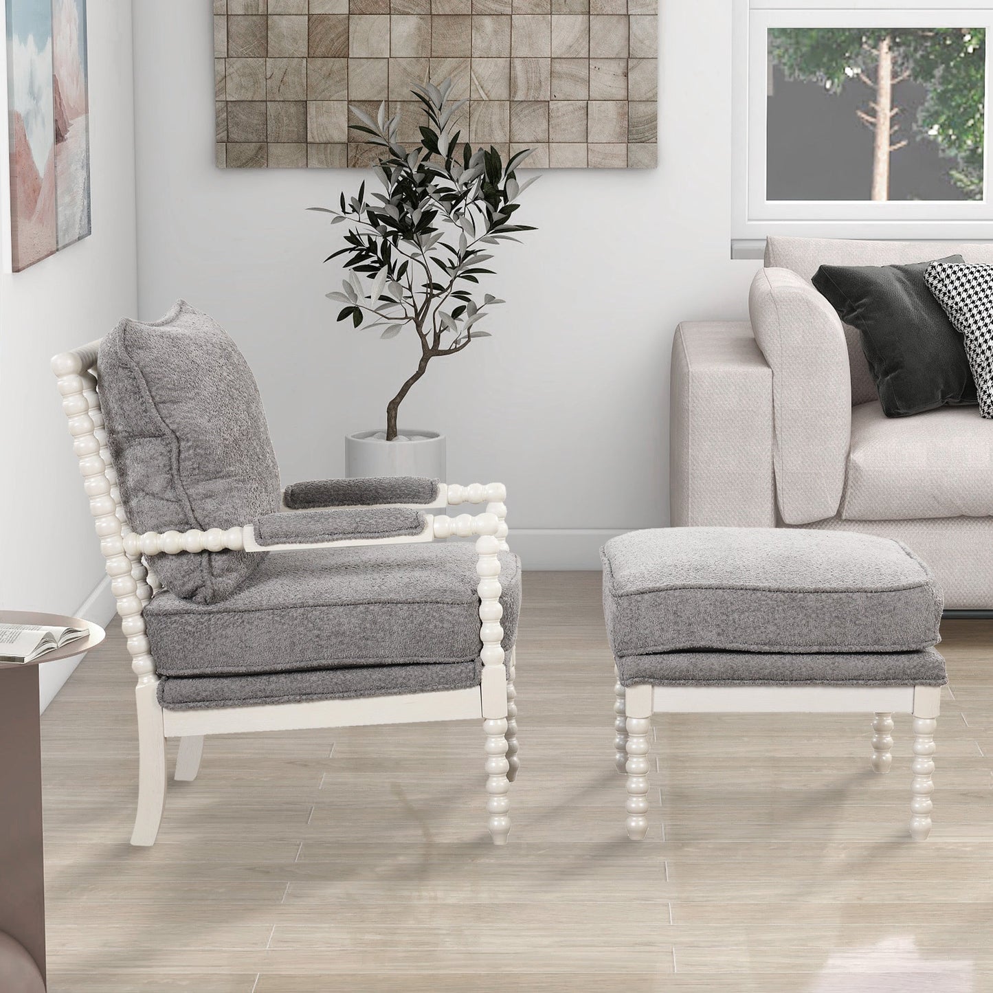 Bungalow Rose Upholstered Armchair- Grey