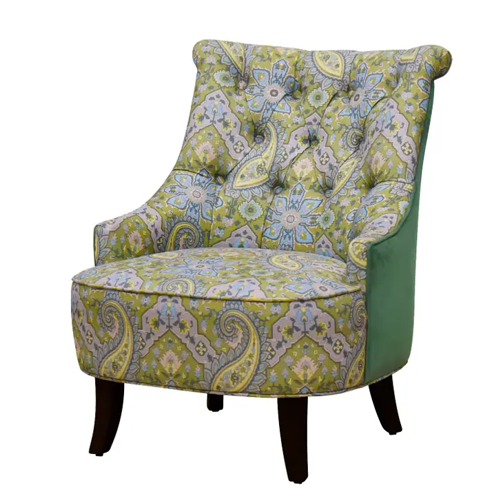 27.5" Wide Accent Chair Pattern Upholstered Wingback Armchair