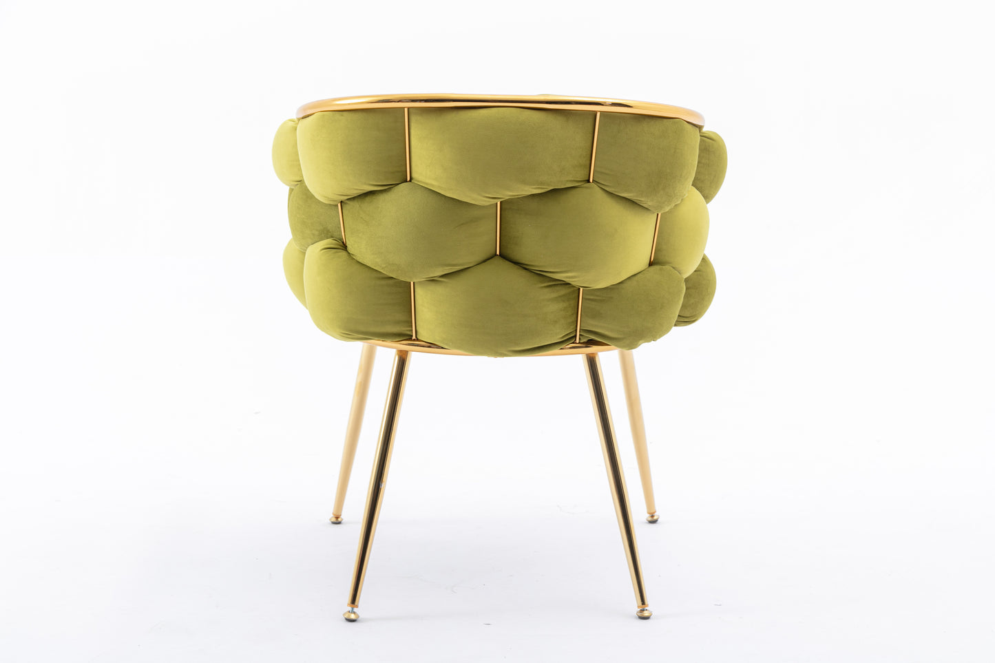 Olive Green Velvet Lounge Chairs: Set of 2