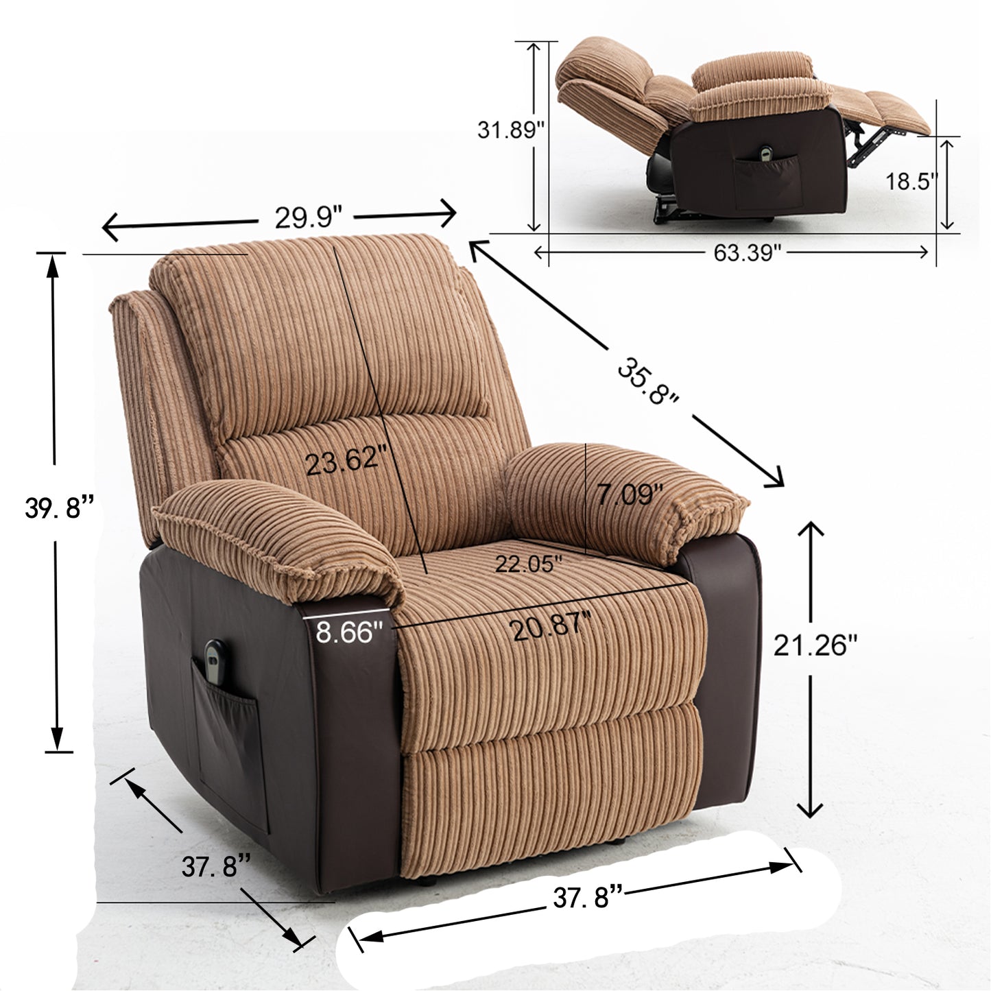 LuxeLounge Electric Recliner: Plush Comfort with Smart Control