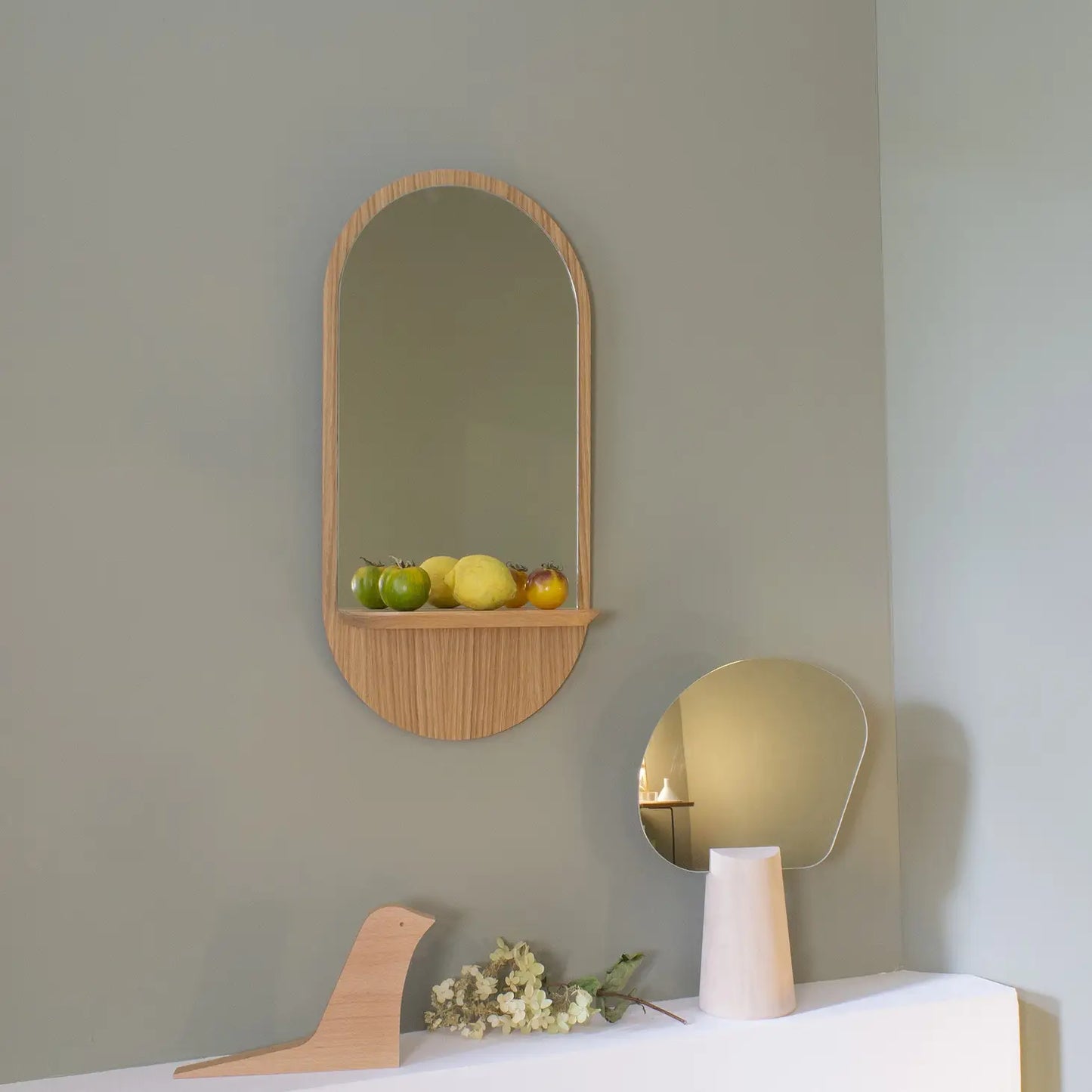 Solstice mirror (made in France) in oak wood