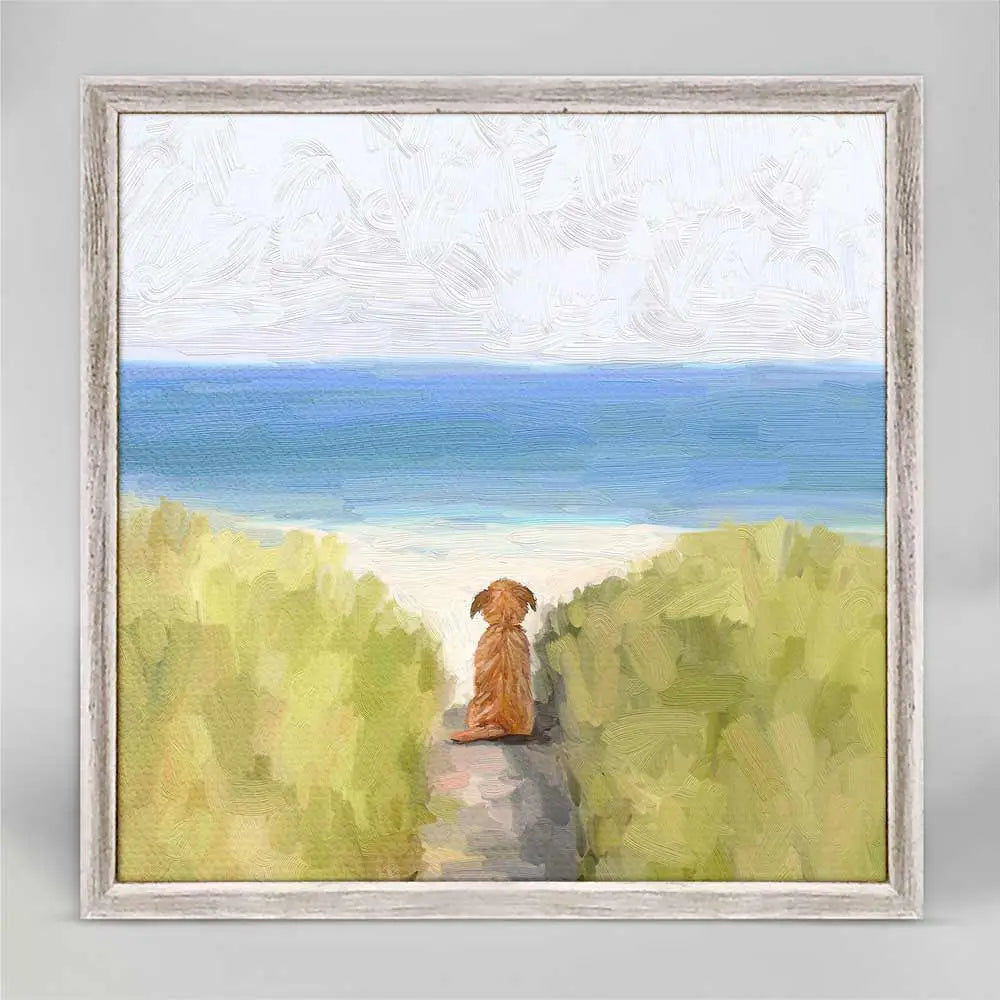 A Quiet Day At the Beach By Cathy Walters Mini Framed Canvas