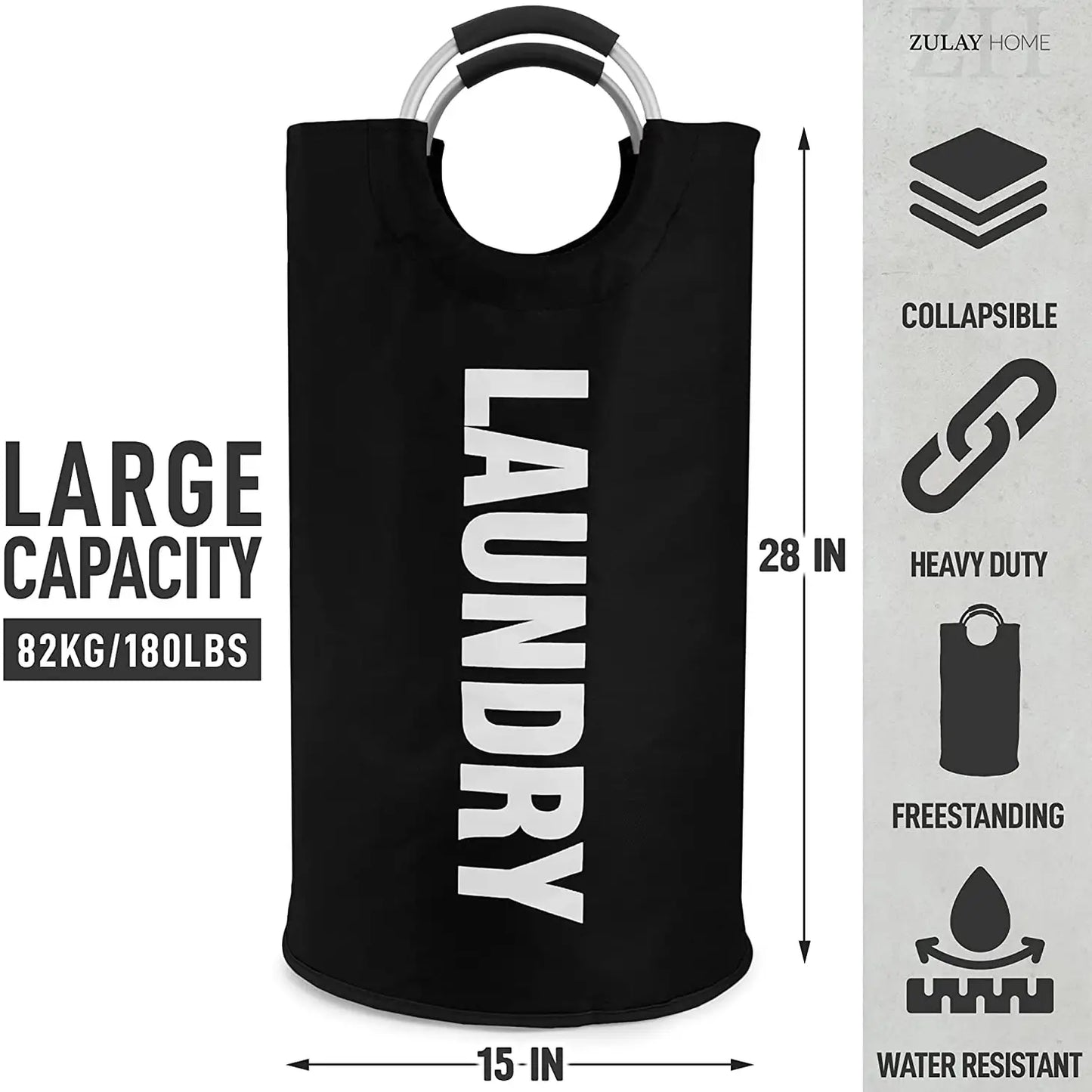 82L Large Heavy Duty Collapsible Laundry Basket
