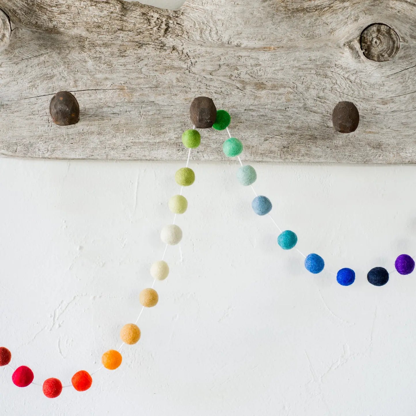 Rainbow Ombre Felt Ball Garland 4ft