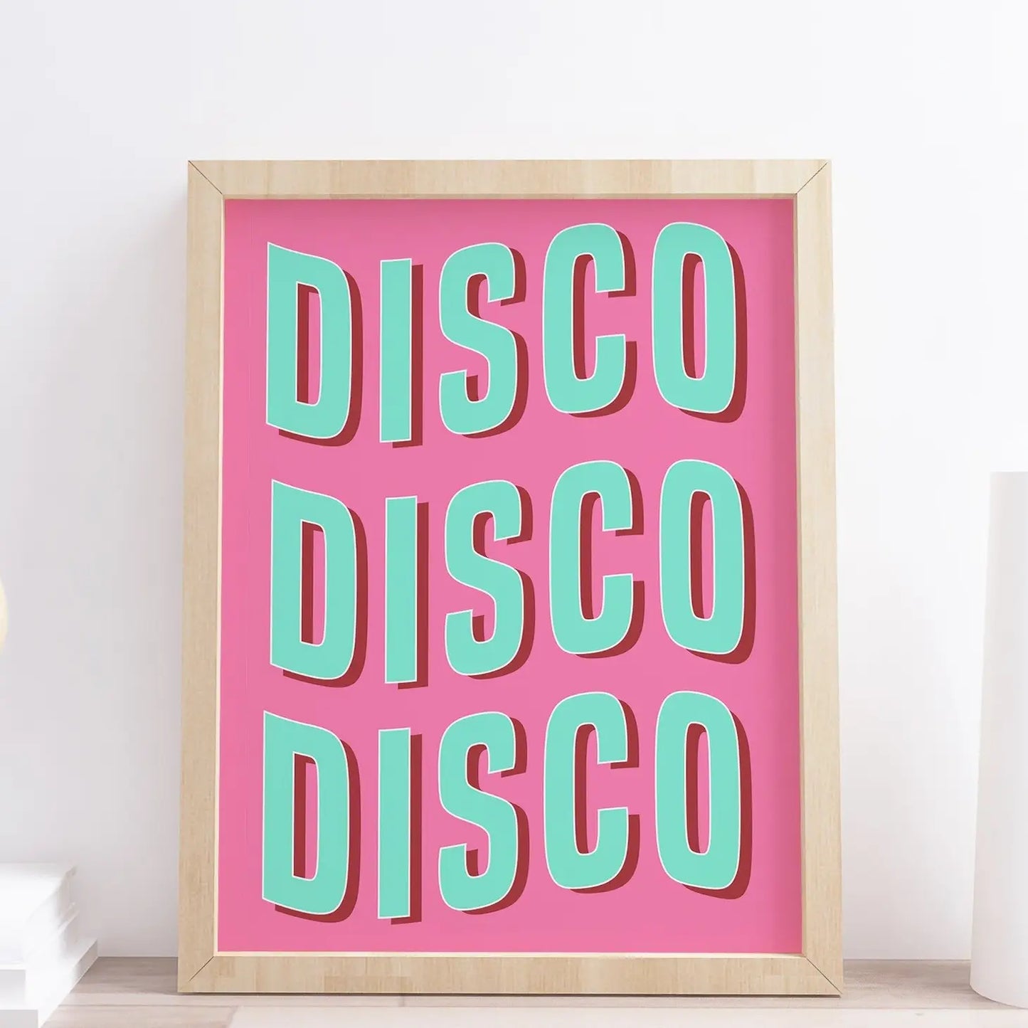 Disco Dancing Bold Typography Wall Art Print